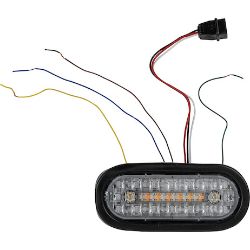 Buyers Products 5626412 6 Inch 17-LED Combination Stop/Turn/Tail, Backup & Amber Strobe Light, Amber/Clear, Not Heated - BUY 5626412