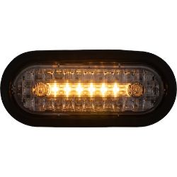 Buyers Products 5626413 6 Inch Combination LED Stop/Turn/Tail, Backup, and Strobe Light with 17 LEDs, Amber/Clear, Heated - BUY 5626413