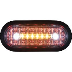 Buyers Products 5626413 6 Inch Combination LED Stop/Turn/Tail, Backup, and Strobe Light with 17 LEDs, Amber/Clear, Heated - BUY 5626413