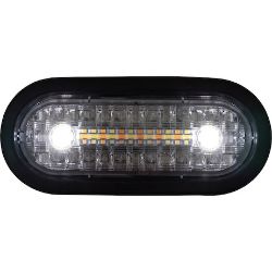 Buyers Products 5626413 6 Inch Combination LED Stop/Turn/Tail, Backup, and Strobe Light with 17 LEDs, Amber/Clear, Heated - BUY 5626413