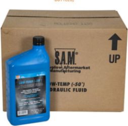 Buyers Products 1307010 SAM Low-Temperature Blue Hydraulic Fluid (Full Case, Twelve 1 Quart Bottles) 