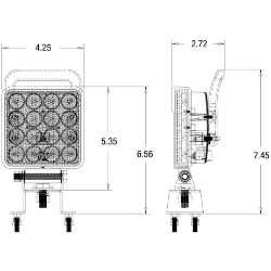 Buyers Products 1492249 4.25" Square LED Flood Light with Handle and Switch - BUY 1492249