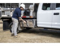 Buyers Products 1705110 18" x 18" x 48" Aluminum Underbody Toolbox with Aluminum Recessed Door and 2 T-Handle Latches - BUY 1705110