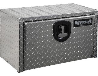 Buyers Products 1705148 14" x 12" x 16" Aluminum Underbody Toolbox with Aluminum Recessed Door and T-Handle Latch 