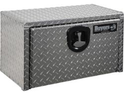 Buyers Products 1705149 14" x 12" x 18" Aluminum Underbody Toolbox with Aluminum Recessed Door and T-Handle Latch 