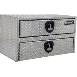 Buyers Products 1712200 20" x 18" x 24" Diamond Tread Aluminum 3-Point Latch Underbody Toolbox with Drawer - BUY 1712200