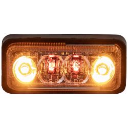 Buyers Products 5622011 2 Inch Rectangular Combination Marker-Strobe Light - Red/Amber 