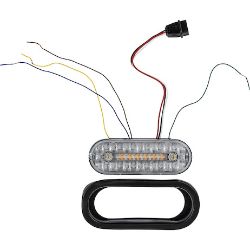 Buyers Products 5626414 6 Inch Combination LED Stop/Turn/Tail, Backup & Strobe Light with 17 LEDs, Amber/Green, Not Heated - BUY 5626414