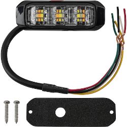 Buyers Products 8890928 3-1/2 Inch Wide Angle Tri-Color LED Strobe Light, Amber/Blue/Clear - BUY 8890928