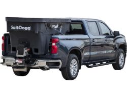 Buyers Products SHPE1500 SaltDogg 87.3" 1.45 Cubic Yard Electric Black Polymer Hopper Salt Spreader (Standard Chute) 