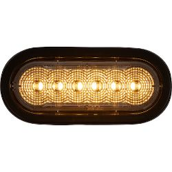 Buyers Products SL61AG 6 Inch LED Oval Strobe Light with 12 LEDs, Amber/Green, Heated 