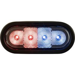 Buyers Products SL62RB 6" LED Oval Strobe Light w/ Red/Blue LED's and Clear Lens - BUY SL62RB