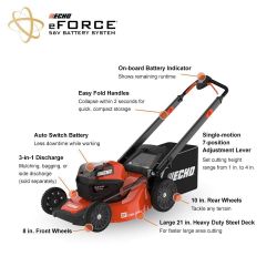 ECHO DLM-2100C2 eFORCE 56V 21" Battery Lawnmower w/ 5.0 Ah Battery & Standard Charger - ECH DLM-2100C2