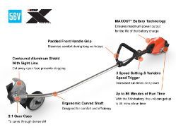 ECHO DPE-2600R2 56V Professional Stick Edger w/ 5.0Ah Battery & Rapid Charger - ECH DPE-2600R2