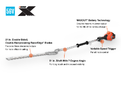 ECHO DSHC-2600BT 56V Shaft Hedge Trimmer Bare Tool - ECH DSHC-2600BT