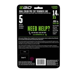 EGO AL2420PD 0.095" Dual Color Pre-Cut Twisted Trimmer Line (5-Pack) - EGO AL2420PD
