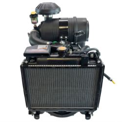 Kawasaki FD851D-S00S 851cc 1-1/8" x 3-15/16" 31hp Liquid Cooled Direct Fuel Injected Engine w/ Muffler, Radiator & Canister Filter - KAW FD851D-PS00S