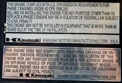 Kawasaki FH580V-S21S 580cc 1" x 3-5/32" 19hp Kai Recoil Start Engine w/ Muffler - KAW FH580V-GS21S