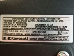 Kawasaki FS600V-S01S 600cc 1" x 3-5/32" 18.5hp Recoil Start Standard Engine without Muffler - KAW FS600V-HS01S