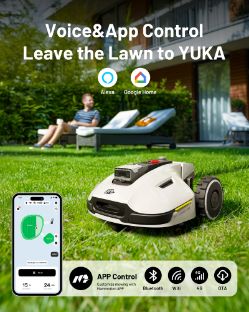 Mammation YUKA 2000 Robot Lawn Sweeping Mower w/ 3D Vision, 0.75 Acre Mowing Capacity, 1.2-4" Adjustable Cutting Height, & 45% Slope - MAM Yuka 2000