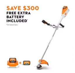 STIHL FSA 135 P Brushless Motor Battery-Powered Bike Handle String Trimmer Kit w/ 2 AP 300 S Batteries & 1 AL 301 Charger 