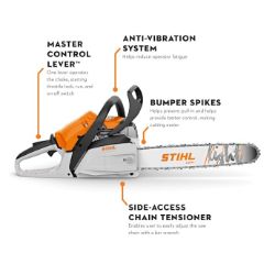 STIHL MS 162 16 30.1cc 16" Gas-Powered Single Lever Operated Chainsaw w/16" Bar & Chain - STI MS 162 16