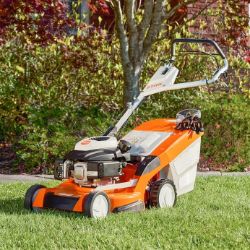STIHL RM 655 YS 21" Gas-Powered Walk Behind Self-Propelled Hydrostatic Gearbox Lawn Mower w/ Bagger & Blade Brake Clutch - STI RM 655 YS