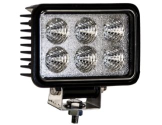 Buyers Products 1493218 6 LED Clear Rectangular Spot Light with White Housing 