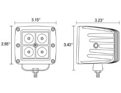 Buyers Products 1492227 3" 3.55 Amp Ultra Bright Square LED Flood Light - BUY 1492227
