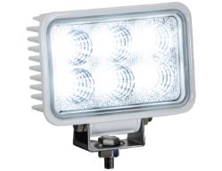 Buyers Products 1493218 6 LED Clear Rectangular Spot Light with White Housing - BUY 1493218