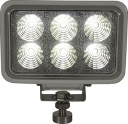 Buyers Products 1493218 6 LED Clear Rectangular Spot Light with White Housing - BUY 1493218