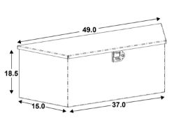 Buyers Products 1701285 15" X 49/37" X 18.5" Black Steel Trailer Tongue Box - BUY 1701285