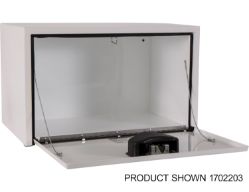 Buyers Products 1703205 14" x 16" x 36" White Steel Underbody Drop Door Toolbox with Rotary Paddle Latch - BUY 1703205