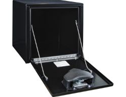 Buyers Products 1702295 18" x 18" x 18" Black Steel Underbody Drop Door Toolbox with T-Handle Latch - BUY 1702295