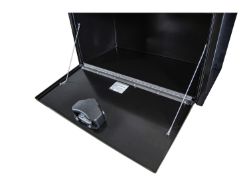 Buyers Products 1702305 18" x 18" x 36" Black Steel Underbody Drop Door Toolbox with T-Handle Latch - BUY 1702305