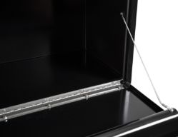 Buyers Products 1702315 18" x 18" x 60" Black Steel Underbody Drop Door Toolbox with 2 T-Handle Latches - BUY 1702315