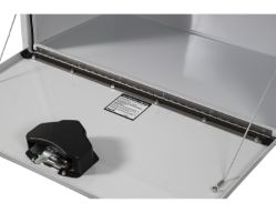 Buyers Products 1702405 18" x 18" x 36" White Steel Underbody Drop Door Toolbox with T-Handle Latch - BUY 1702405
