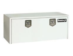Buyers Products 1702410 18" x 18" x 48" White Steel Underbody Drop Door Toolbox with 2 T-Handle Latches - BUY 1702410