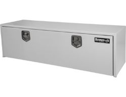Buyers Products 1702415 18" x 18" x 60" White Steel Underbody Drop Door Toolbox with 2 T-Handle Latches - BUY 1702415