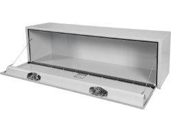 Buyers Products 1702415 18" x 18" x 60" White Steel Underbody Drop Door Toolbox with 2 T-Handle Latches - BUY 1702415