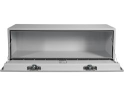 Buyers Products 1702415 18" x 18" x 60" White Steel Underbody Drop Door Toolbox with 2 T-Handle Latches - BUY 1702415