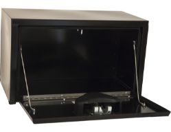 Buyers Products 1703150 14" x 12" x 24" Black Steel Underbody Drop Door Toolbox with Rotary Paddle Latch - BUY 1703150