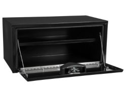 Buyers Products 1703304 14" x 16" x 30" Black Steel Underbody Truck Box with T-Latch and Shelf - BUY 1703304