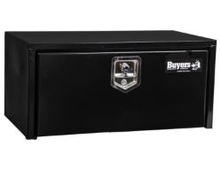 Buyers Products 1703304 14" x 16" x 30" Black Steel Underbody Truck Box with T-Latch and Shelf - BUY 1703304