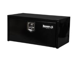 Buyers Products 1703304 14" x 16" x 30" Black Steel Underbody Truck Box with T-Latch and Shelf - BUY 1703304