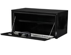 Buyers Products 1703304 14" x 16" x 30" Black Steel Underbody Truck Box with T-Latch and Shelf - BUY 1703304
