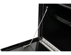 Buyers Products 1703304 14" x 16" x 30" Black Steel Underbody Truck Box with T-Latch and Shelf - BUY 1703304