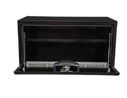 Buyers Products 1703304 14" x 16" x 30" Black Steel Underbody Truck Box with T-Latch and Shelf - BUY 1703304