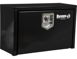 Buyers Products 1703312 15" x 10" x 24" Black Steel Underbody Drop Door Toolbox with T-Handle Latch - BUY 1703312