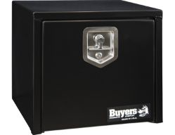 Buyers Products 1703330 16" x 14" x 18" Black Steel Underbody Drop Door Toolbox with T-Handle Latch - BUY 1703330